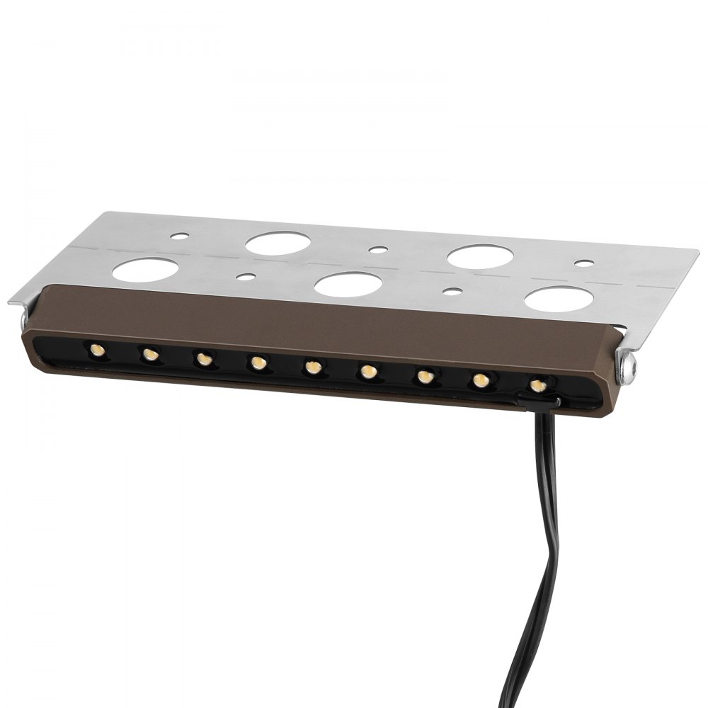 VEVOR Iluminación LED para paisaje duro, luces de pared de retención de 6,8 pulgadas, 3 W, 12 V-24 V CA/CC, luz de pavimentadora de bajo voltaje, IP68, luces de paso impermeables para exteriores, paisaje duro giratorio de 3000 K con conectores (paquete de 8 blanco suave)