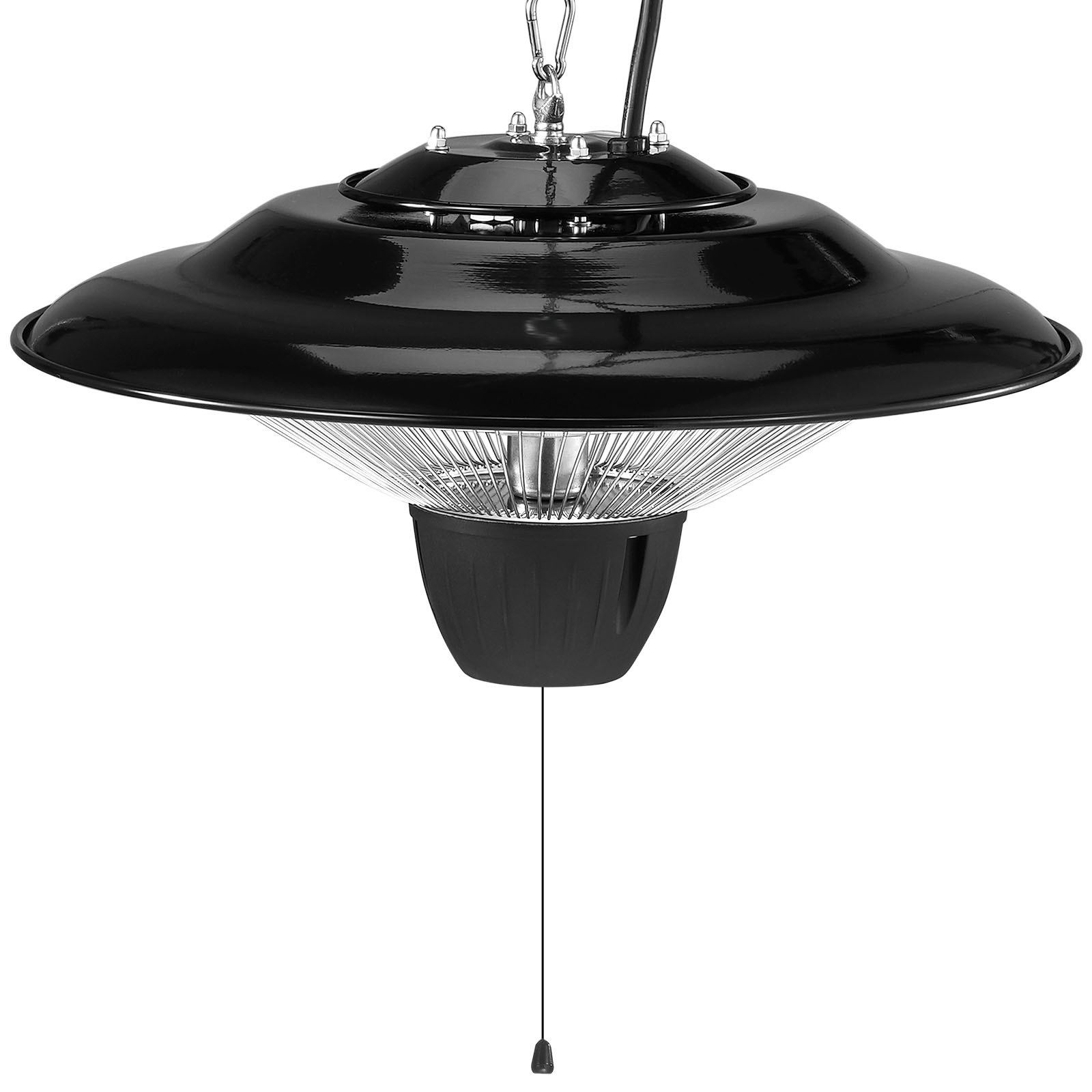 VEVOR - Calefactor de patio colgante, calefactor infrarrojo eléctrico de 1500 W, protección IP34, con cable de 60 cm y cadena ajustable, para porche, patio, comedor, estudio, exterior/interior.