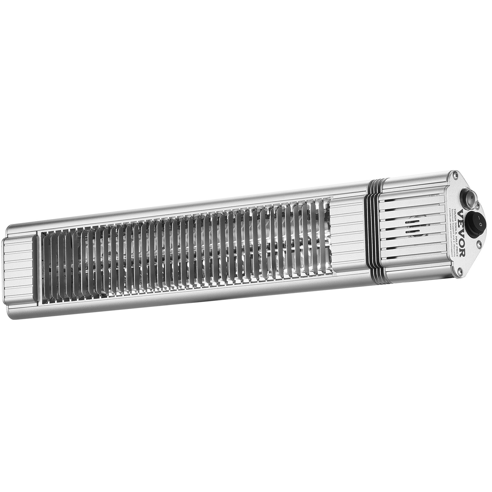 Calefactor infrarrojo VEVOR de 1500 W con control remoto, calefactor infrarrojo eléctrico para espacios exteriores, protección IP65, 3 velocidades, para porche, patio, comedor, estudio, garaje y montaje en pared.