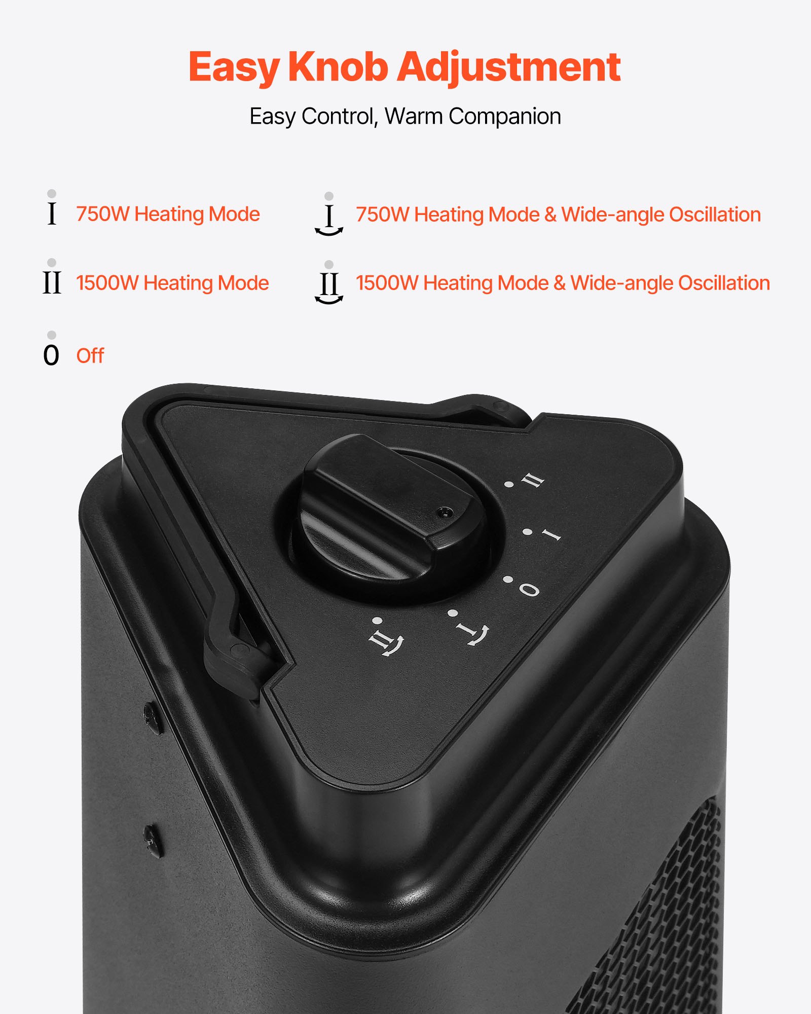 Calefactor infrarrojo VEVOR, 1500 W, calefactor eléctrico con 3 velocidades, temporizador de 24 horas y múltiples protecciones de seguridad, tubos de calefacción infrarroja de alta calidad, para interiores y exteriores, ideal para dormitorio, estudio, porche y comedor.