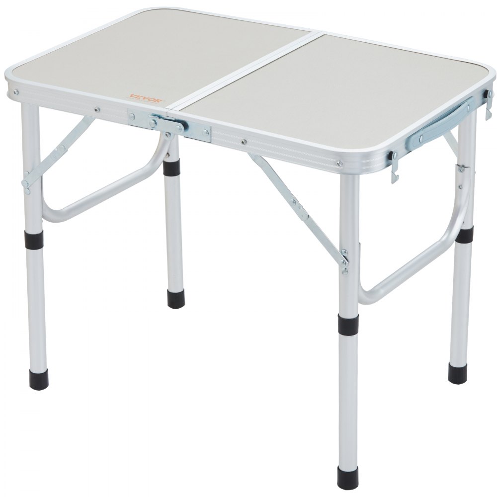 VEVOR Mesa plegable para acampar, mesas auxiliares portátiles para exteriores de altura ajustable, mesa plegable liviana, mesa de trabajo ultracompacta de aluminio y MDF, para cocinar, playa, picnic,