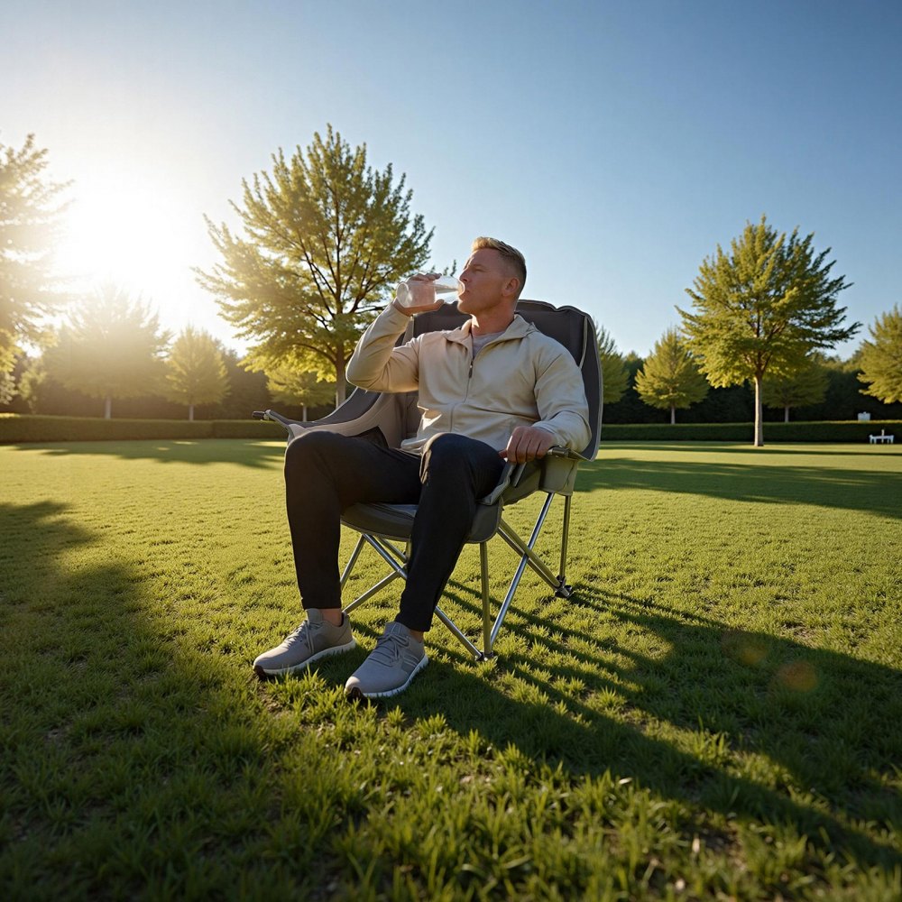 VEVOR Silla de Camping Plegable Capacidad Máxima de 204 kg con Respaldo Acolchado, Silla de Pesca de Tela Oxford 600D Portátil con Portavasos y Bolsillos para Exteriores Barbacoa Playa Senderismo