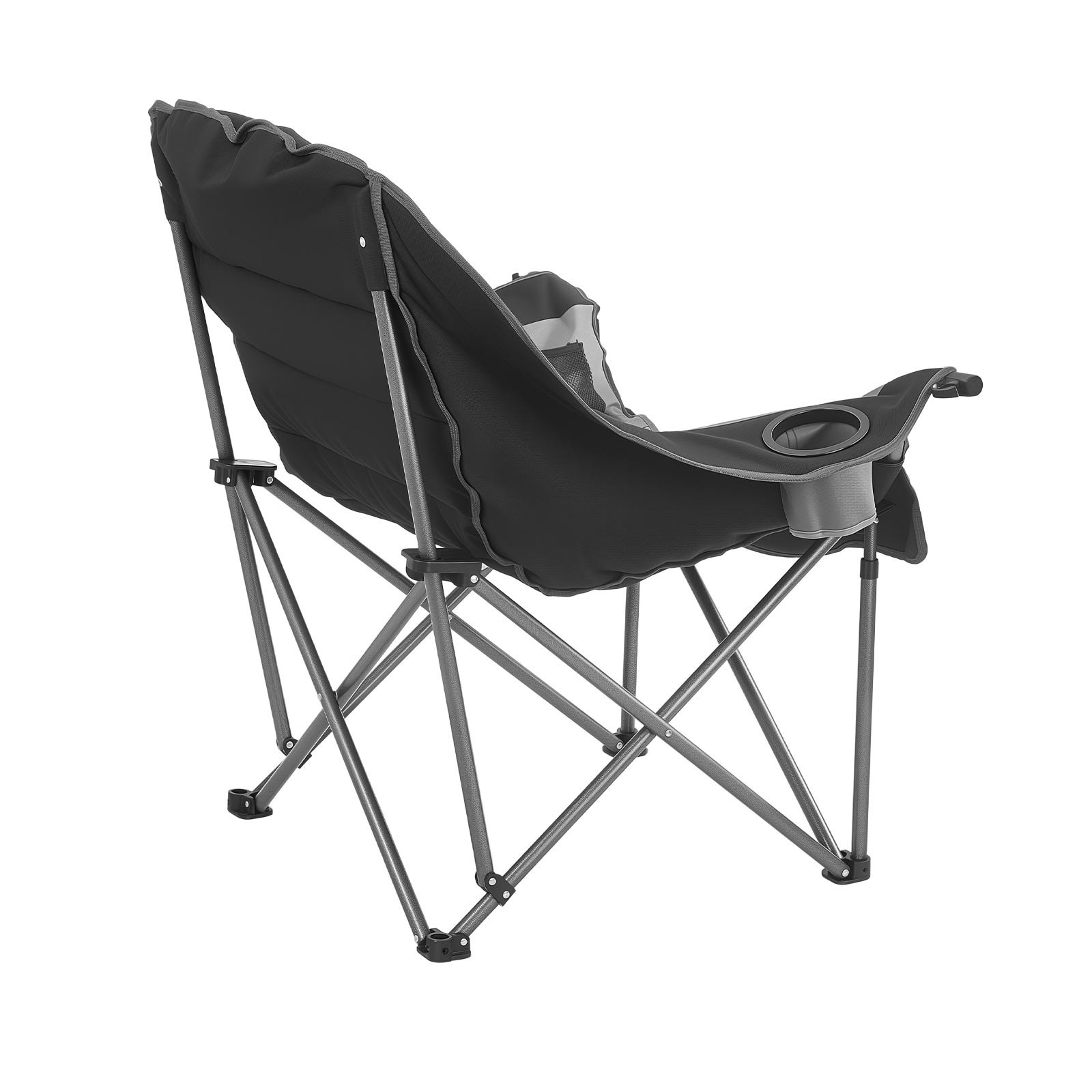 VEVOR Silla de Camping Plegable Capacidad Máxima de 204 kg con Respaldo Acolchado, Silla de Pesca de Tela Oxford 600D Portátil con Portavasos y Bolsillos para Exteriores Barbacoa Playa Senderismo