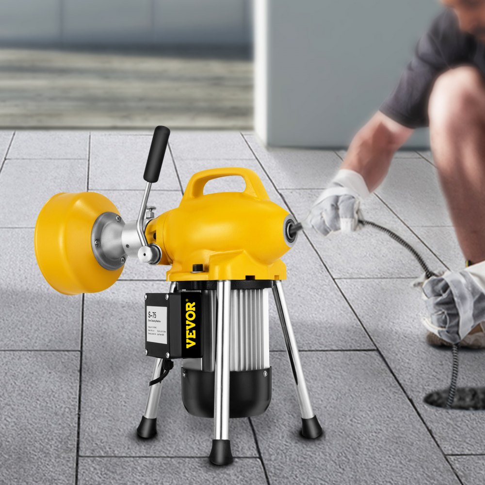 VEVOR Máquina de Limpieza de Drenaje limpieza de desagües seccionales Limpiador de desagües de 400 W Cable de 20 x 16 mm y 5 x 10 mm