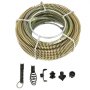 Cable para máquina limpiadora de desagües VEVOR con seis accesorios de herramientas intercambiables.
