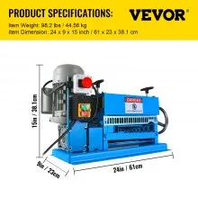 VEVOR Máquina Pelacables Eléctrica Pelacables Eléctrico de 110V Máquina Peladora de Cables con 11 Canales y 10 Cuchillas