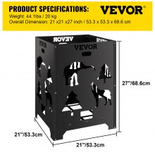 Vevor Burn Barrel Burn Drum Incinerador Barril 21x21x27 pulgadas para desechos de jardín
