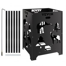Vevor Burn Barrel Burn Drum Incinerador Barril 21x21x27 pulgadas para desechos de jardín