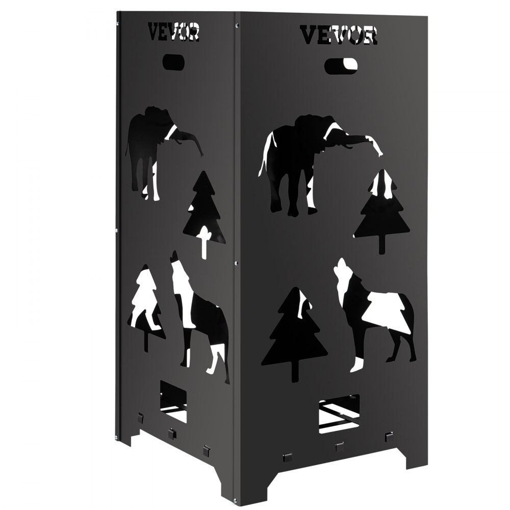 VEVOR Barril Incinerador, Jaula Incineradora de Acero al Carbono de 55,9 x 55,9 x 114,3 cm, Barril Incinerador con Tapa y Asa para Exteriores, Ideal para Quemar Desechos de Jardín, Hojas y Escombros