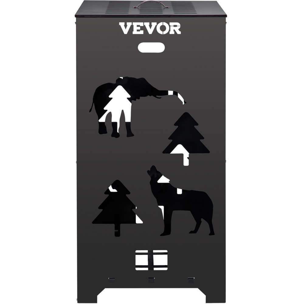VEVOR Barril Incinerador, Jaula Incineradora de Acero al Carbono de 55,9 x 55,9 x 114,3 cm, Barril Incinerador con Tapa y Asa para Exteriores, Ideal para Quemar Desechos de Jardín, Hojas y Escombros