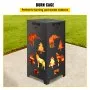 VEVOR Barril Incinerador, Jaula Incineradora de Acero al Carbono de 55,9 x 55,9 x 114,3 cm, Barril Incinerador con Tapa y Asa para Exteriores, Ideal para Quemar Desechos de Jardín, Hojas y Escombros
