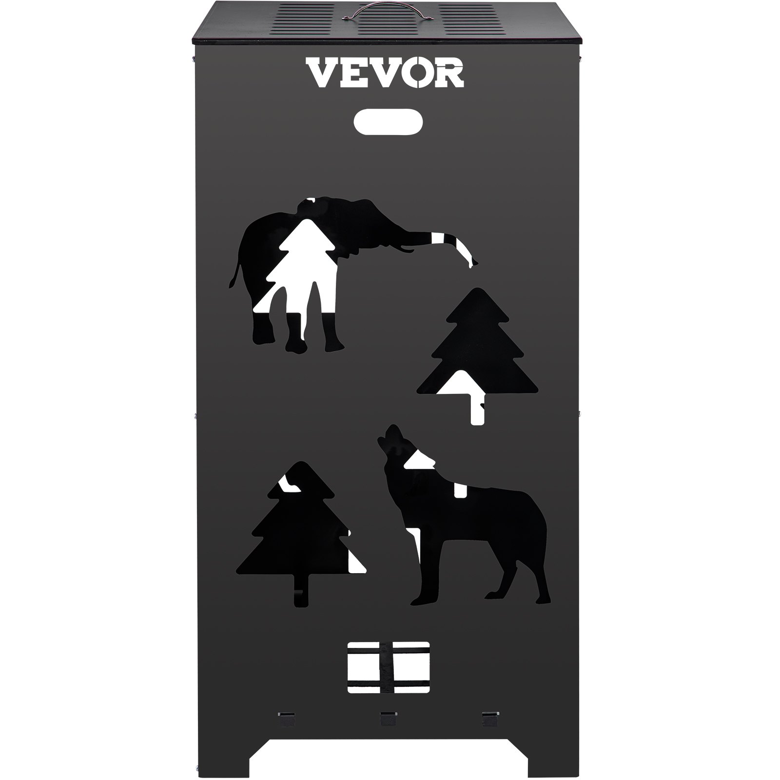 VEVOR Barril Incinerador, Jaula Incineradora de Acero al Carbono de 55,9 x 55,9 x 114,3 cm, Barril Incinerador con Tapa y Asa para Exteriores, Ideal para Quemar Desechos de Jardín, Hojas y Escombros