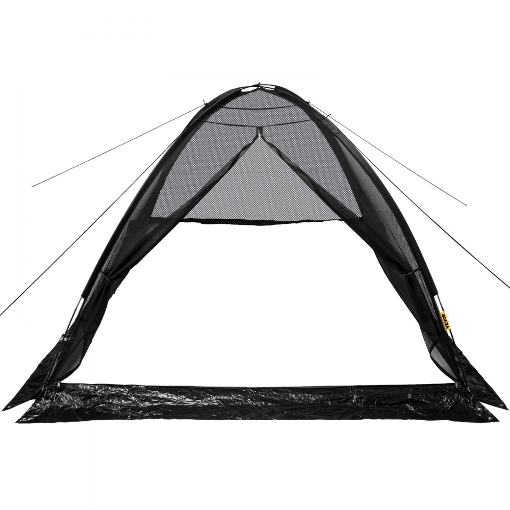 VEVOR - Red de estanque de jardín de 2,1 x 2,7 m, malla de 1,27 cm con cremallera y cuerda de viento, nailon negro para estanques, piscinas y jardines