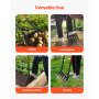 VEVOR Horca Ancha de 5 Dientes con Mangos Dobles de Fibra de Vidrio, Resistente, Diseño Ergonómico en Forma de U, Herramienta de Jardinería para Compostaje, Trasplante y Aireación, 1370 x 515 mm