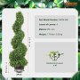 VEVOR 2 uds. Planta artificial en espiral de topiario de torre de boj artificial, planta decorativa de 91 cm de alto, plantas de topiario de hierro PE de plástico verde incl. 10 uds. Hojas de reemplazo