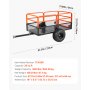 VEVOR Remolque Utilitario para Jardín, Remolque de Volteo de Acero de 221 x 81 x 94 cm con Panel Trasero Extraíble, Carro de Jardín Resistente para Cortacésped, Tractor, Carga de 800,59 kg