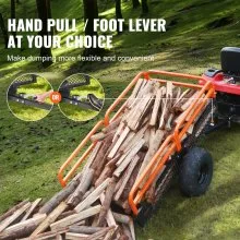 VEVOR Remolque volcador ATV de acero resistente, capacidad de carga de 1500 libras, 15 pies cúbicos, remolque detrás del carro volquete, remolque de jardín, con lados extraíbles y 2 neumáticos, para c