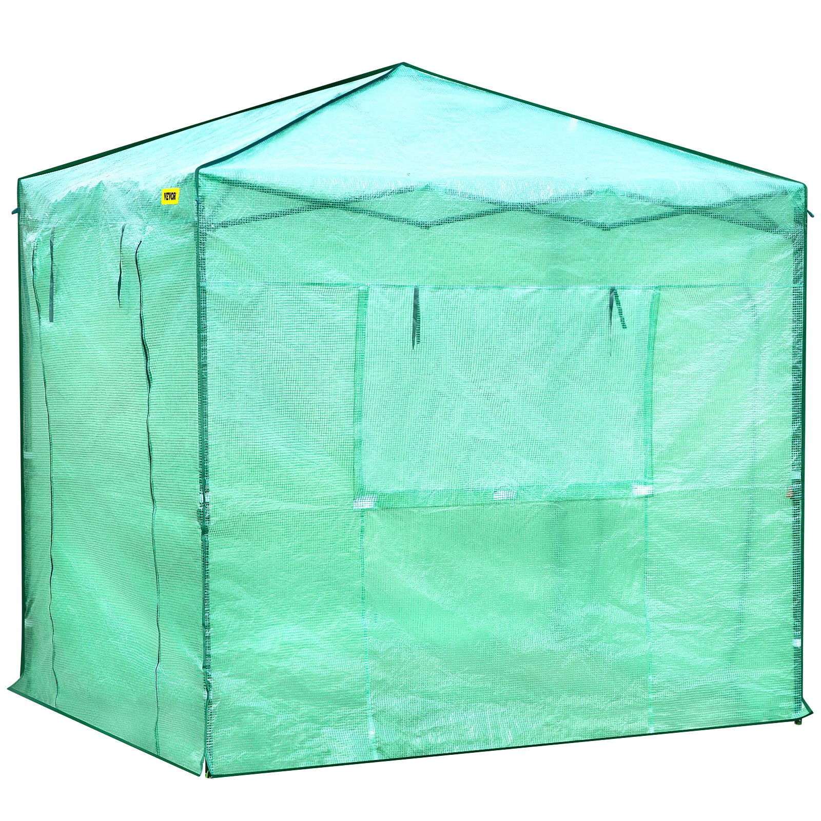 Invernadero emergente VEVOR de malla verde con panel frontal con cremallera.