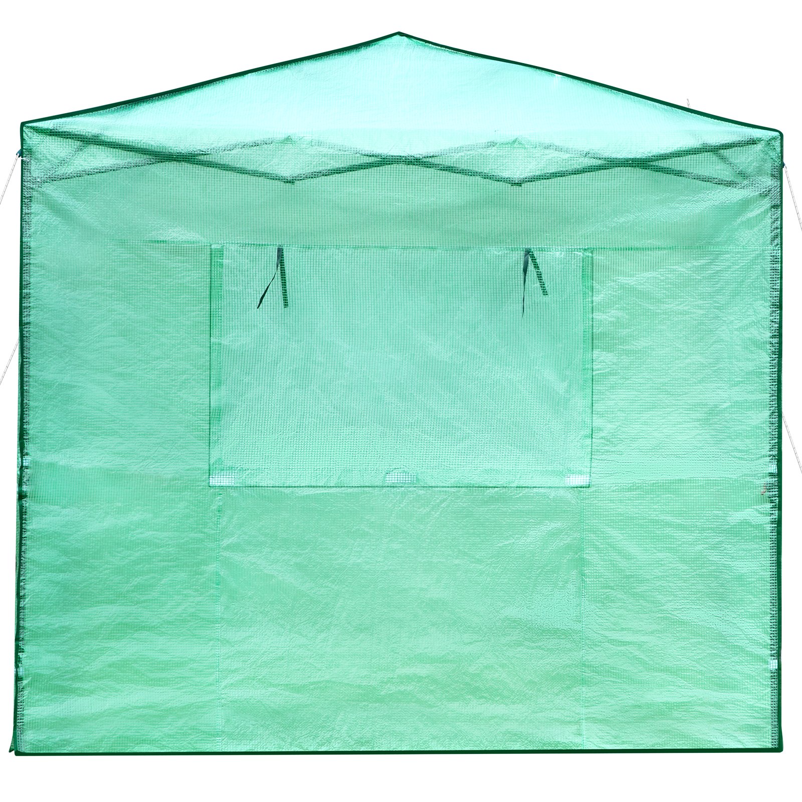 Invernadero emergente VEVOR en color verde con ventana con cremallera y diseño de techo a dos aguas.