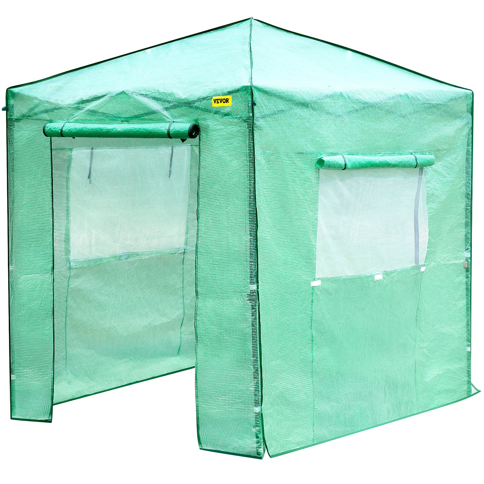 Invernadero emergente verde VEVOR con ventanas enrollables y tela duradera.