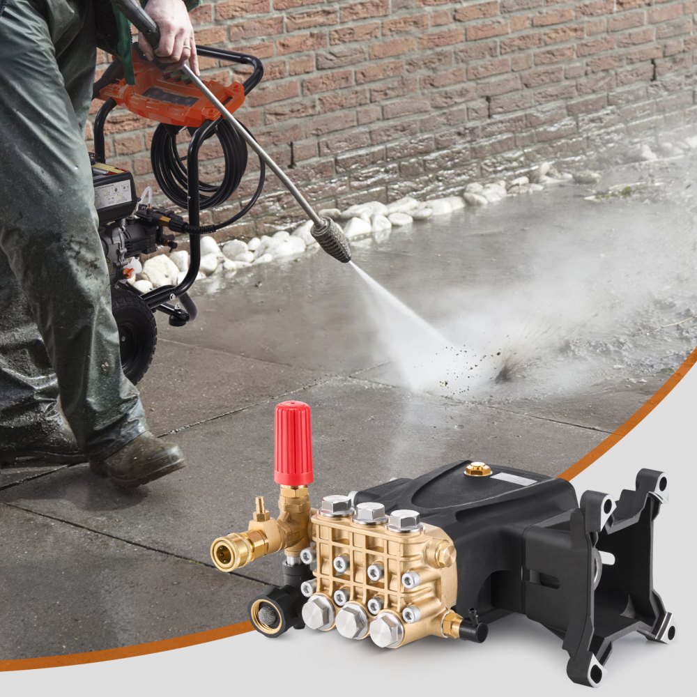 VEVOR Bomba para Hidrolavadora Émbolo Triple Horizontal con Eje de 25,4mm, 4200 PSI, 4,2 GPM, Kit de Repuesto para Hidrolavadora con 5 Boquillas, Compatible con Simpson MorFlex 40224, 40225, 40226