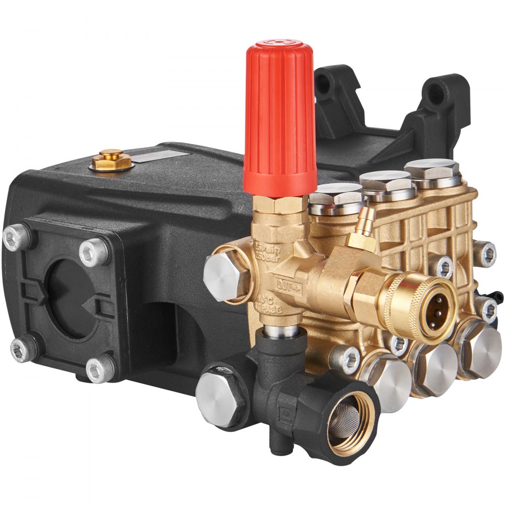 Bomba de lavado a presión VEVOR, émbolo triple horizontal de eje de 1 pulgada, 4400 PSI, flujo de 4 GPM, kit de bombas de lavado a presión de repuesto, bomba de lavado de piezas, compatible con los modelos Simpson MorFlex 40224, 40225, 40226