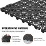 VEVOR - Cojín modular entrelazado, paquete de 12, 30 x 30 cm, alfombrillas de drenaje entrelazadas, baldosas de PVC suave, orificios de drenaje antideslizantes para baños, cocinas, piscinas y zonas húmedas, color negro