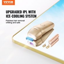 VEVOR Depilación IPL, Depilación Permanente con Sistema de Enfriamiento por Hielo para Mujeres Hombres, Modos Automático/Manual y 5 Niveles, Dispositivo de Depilación en Casa Sin Dolor para Piernas, Brazos, Axilas, Contorno de Bikini