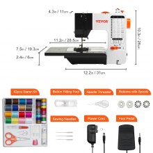Máquina de coser VEVOR, accesorio de Pedal de mesa de extensión de 38 puntadas para el hogar DIY