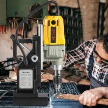 VEVOR Taladro magnético, 1100 W, 1,57 pulgadas de diámetro de perforación, 2697 lbf/12000 N, taladro eléctrico portátil con 7 puntas, máquina perforadora de velocidad máxima de 580 RPM para cualquier superficie y mejora del hogar