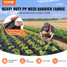VEVOR Tela geotextil tejida de 4 pies x 300 pies, resistente de alta calidad, para barrera de malas hierbas, tela geotextil tejida debajo de grava, alta permeabilidad para bloqueador de malas hierbas, tela de entrada, paño de jardín para control de malas hierbas