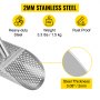 Pala para arena con detector de metales VEVOR, pala de acero inoxidable para playa, con orificio de 10 mm, con mango de acero inoxidable, para detección de metales y búsqueda de tesoros.