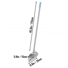 VEVOR Pala para arena con detector de metales, pala para playa con detección de metales de acero inoxidable, pala con detector de metales para playa con orificio de 10 mm, con mango de acero inoxidable, para detección de metales, caza de tesoros