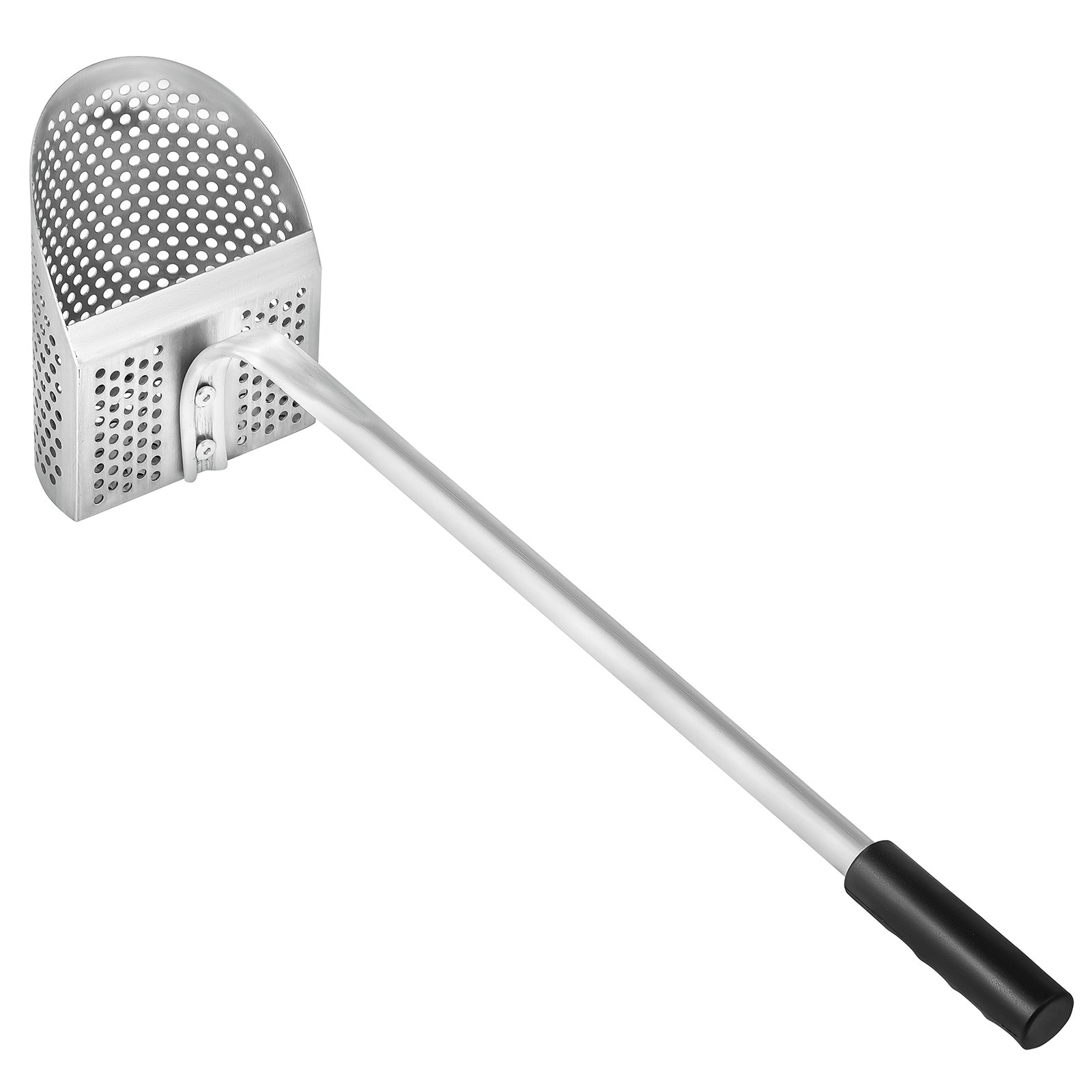 Pala de arena para detector de metales VEVOR con mango largo y cesta perforada.