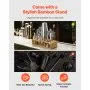 Juego de coctelera VEVOR, 13 piezas de acero inoxidable con soporte de bambú, accesorios para el kit de barman Boston | Cuchara mezcladora, machacador, medidor, colador, vertedor de licor, cucharón para hielo y rallador de limón