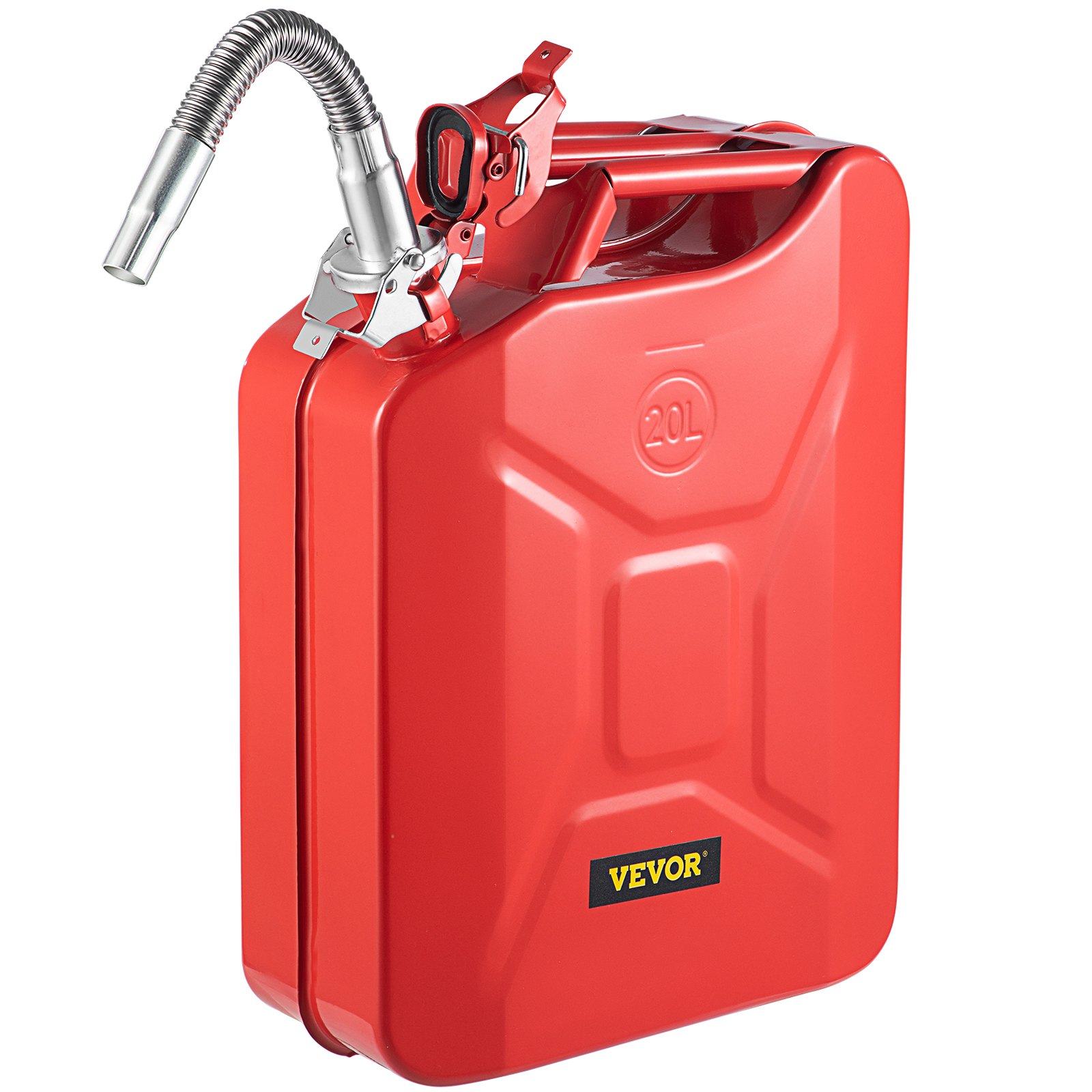 Bidón VEVOR rojo de 20 l con pico flexible y tapa de seguridad.