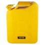 Bidón de combustible VEVOR de color amarillo con capacidad de 20 l y tapón de pico seguro.