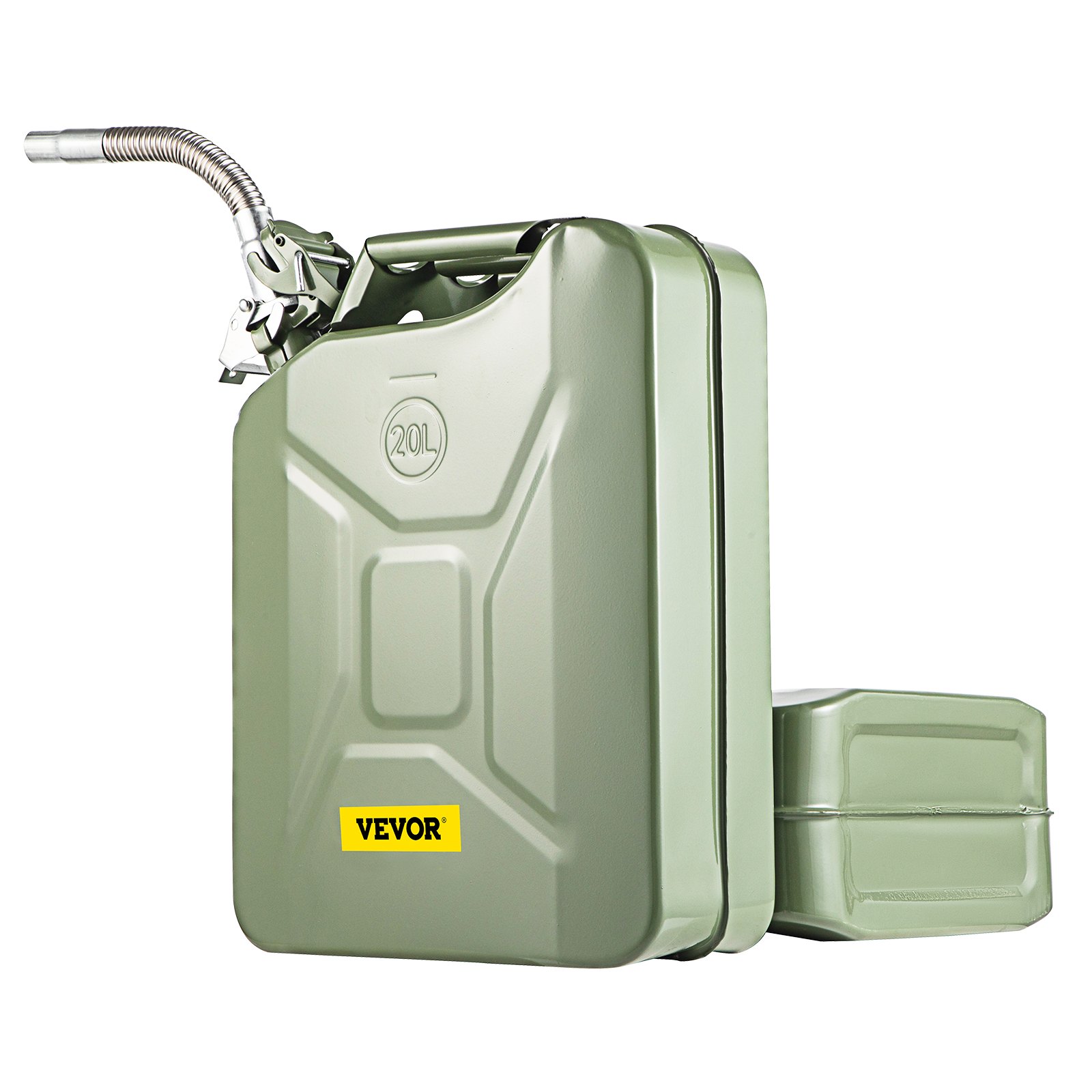 Bidón de combustible VEVOR de 20 l con pico, color verde oliva, construcción de metal duradero.