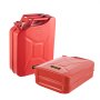 Bidón de combustible VEVOR rojo de 20 l con cierre seguro y asas ergonómicas, de pie y tumbado.