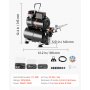 Kit de aerógrafo VEVOR de 1/6 HP con compresor y tanque, 3 aerógrafos profesionales de doble acción con 3 boquillas, manguera, pintura acrílica y 2 ventiladores para decoración de tartas, modelismo y manicura.