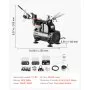 Kit de aerógrafo VEVOR de 1/6 HP con compresor, 3 aerógrafos profesionales de doble acción con 3 puntas, manguera, pintura acrílica y pincel, silencioso, para decoración de tartas, modelismo y manicura.
