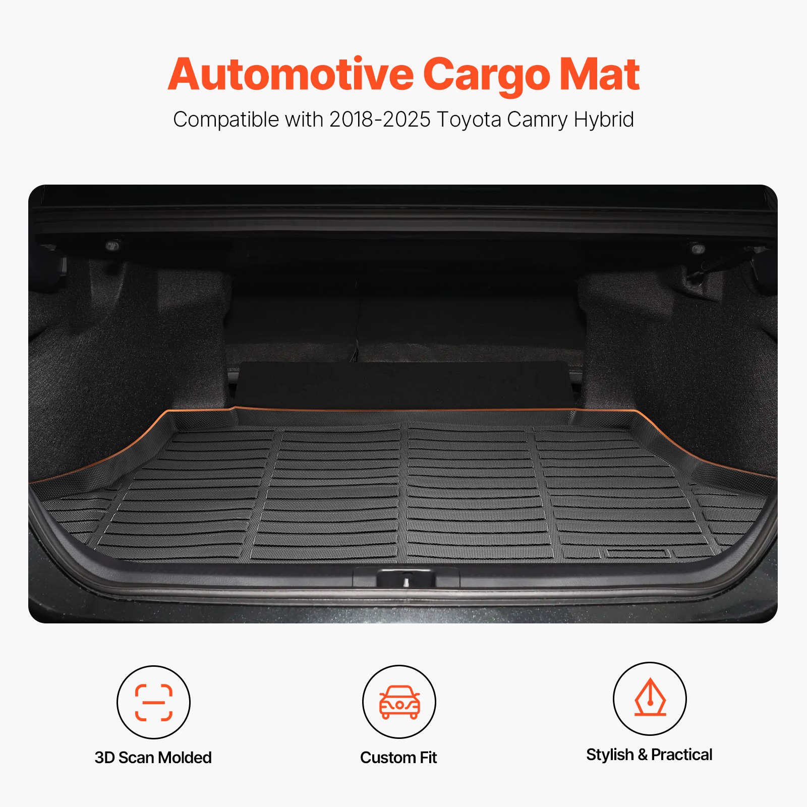 Alfombrilla de carga para todo tipo de clima, TPE, personalizada, para Toyota Camry híbrido 2018-2025
