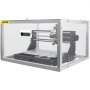 Máquina enrutadora CNC VEVOR dentro de una carcasa protectora transparente.