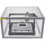 Máquina enrutadora CNC VEVOR con carcasa de acrílico transparente y superficie de trabajo de aluminio.