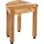 Banco de ducha de teca VEVOR con asiento de listones y patas resistentes, que presenta una hermosa textura de veta de madera.