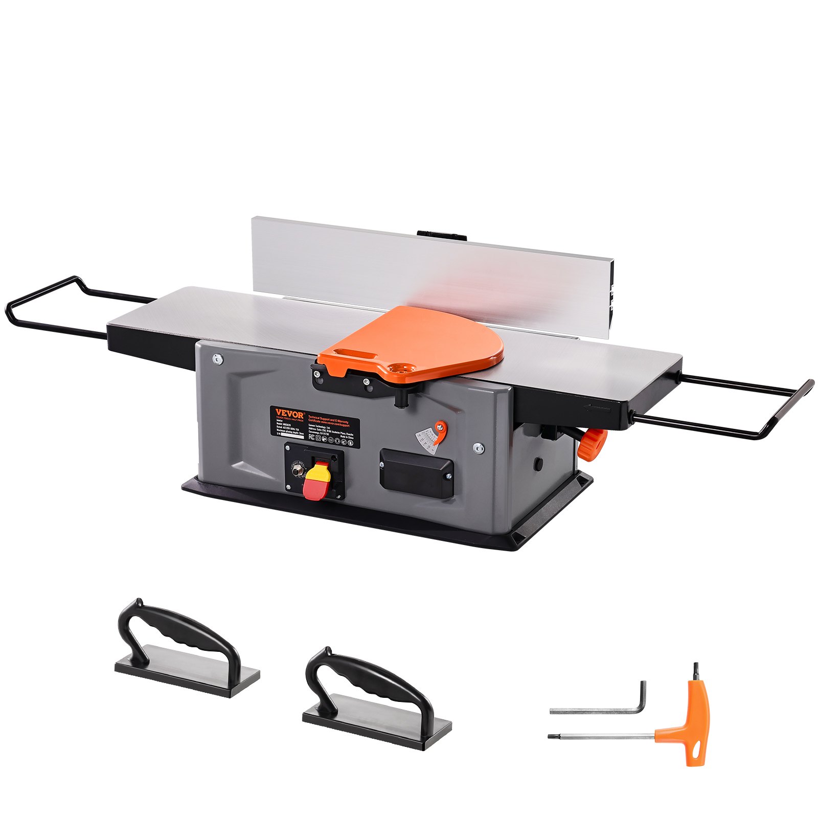 VEVOR Benchtop Spiral Jointer, 8-Inch, 2HP with 10000 RPM, Featuring an 18-Blade Spiral Cutterhead, Extendable Arm to 6.5'', and a 8x42.3'' Worktable with 0-1/8'' Depth Adjustment for Woodcraft