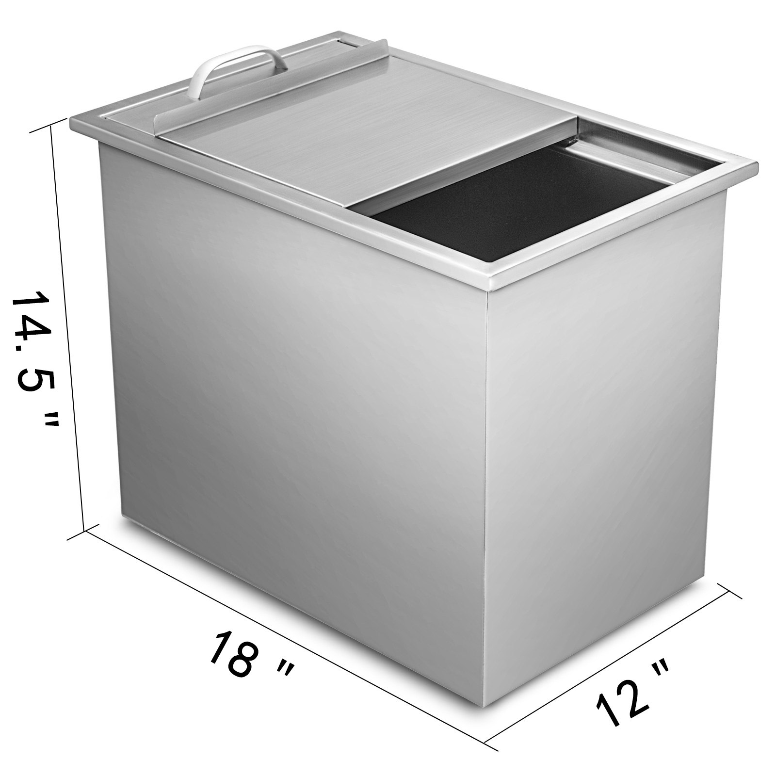 Hielera empotrable VEVOR, de acero inoxidable, 18&quot; x 12&quot; x 14,5&quot;.