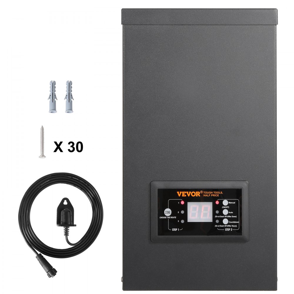 Transformador de paisaje VEVOR de 600 W, equipado con temporizador y sensor de fotocélula, convertidor de iluminación exterior resistente a la intemperie, 120 V CA a 12 V/14 V CA, ideal para exteriores, focos, caminos, iluminación de piscinas, certificación ETL