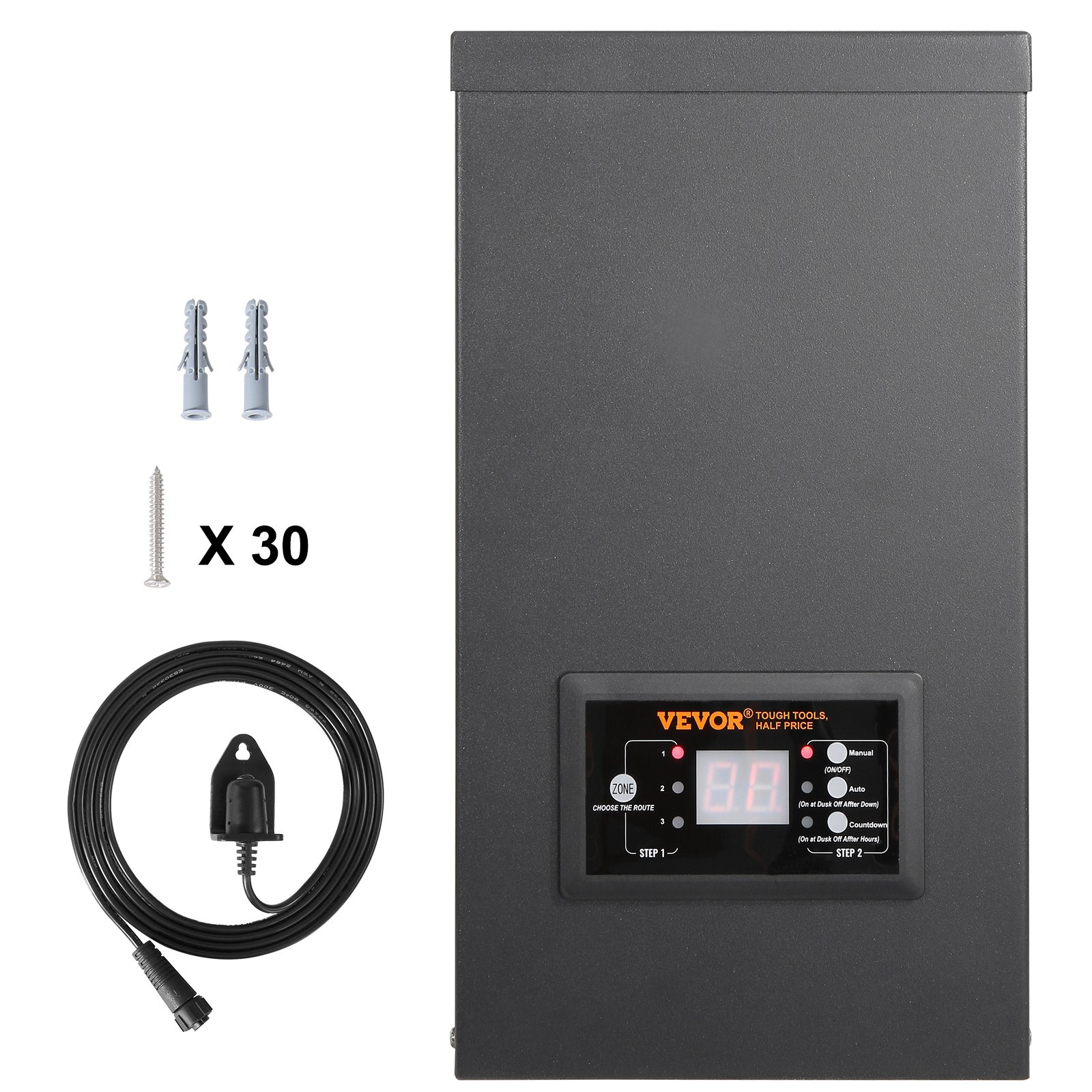 Transformador de paisaje VEVOR de 600 W, equipado con temporizador y sensor de fotocélula, convertidor de iluminación exterior resistente a la intemperie, 120 V CA a 12 V/14 V CA, ideal para exteriores, focos, caminos, iluminación de piscinas, certificación ETL