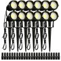 VEVOR Iluminación de paisaje, luces LED de bajo voltaje de 6 W, IP66 impermeables, focos de paisaje, patio, césped, jardín, camino, luces exteriores, 12 V, 24 V, 450 lm, blanco cálido, 3000 K (paquete de 12 con conectores)